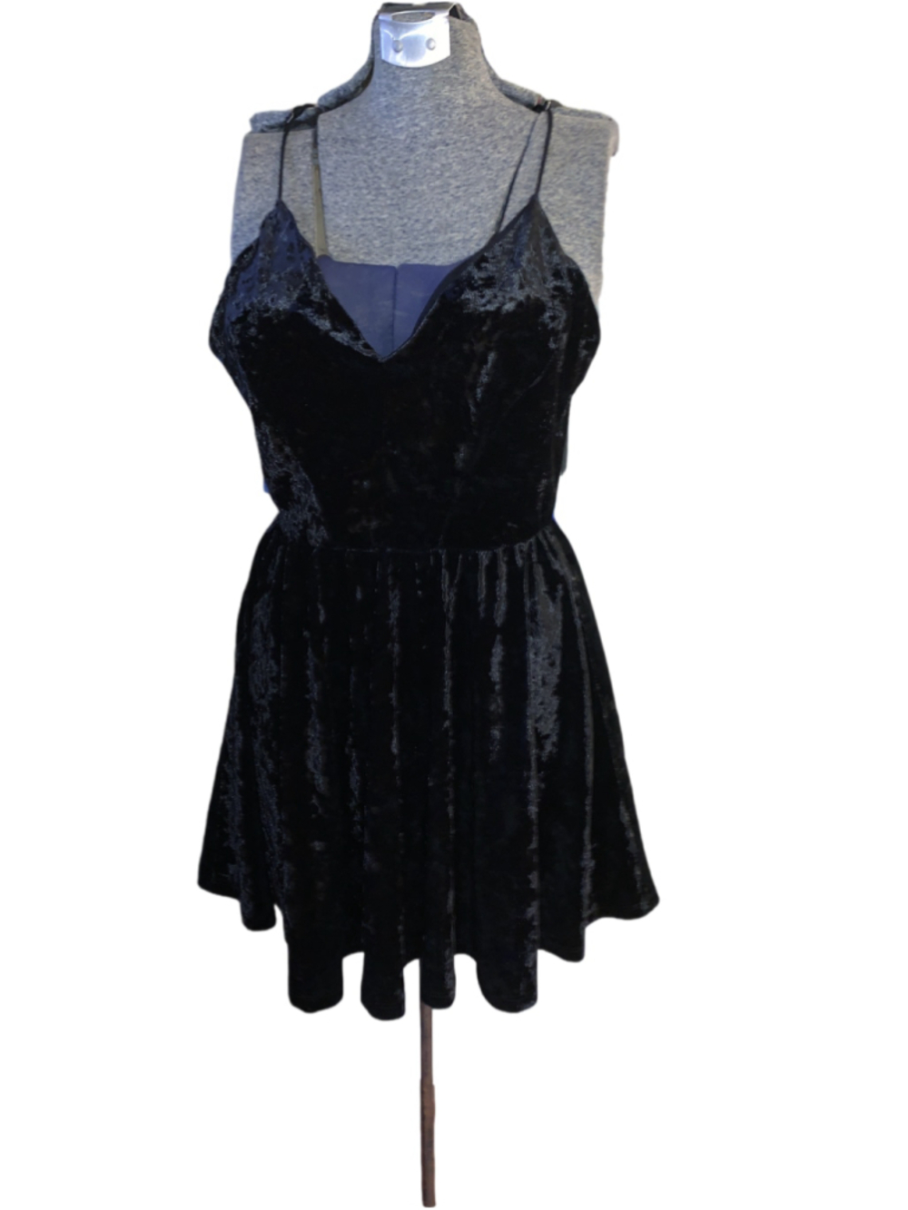 Women's Streetwear Society Black Velvet Mini Dress M